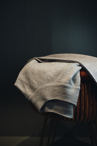 Light Grey 18 Gauge Cashmere Silk Mockneck Sweater