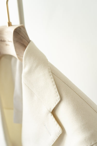 Cream Virgin Wool Flannel Sport Jacket