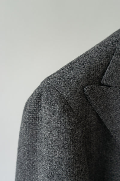 Medium Grey Virgin Wool and Cashmere Double Breasted Sport Jackets