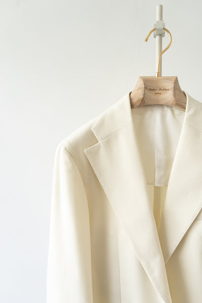 Cream Virgin Wool Flannel Sport Jacket