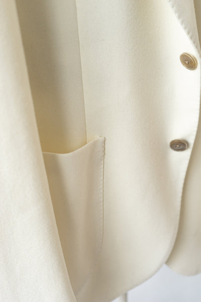Cream Virgin Wool Flannel Sport Jacket