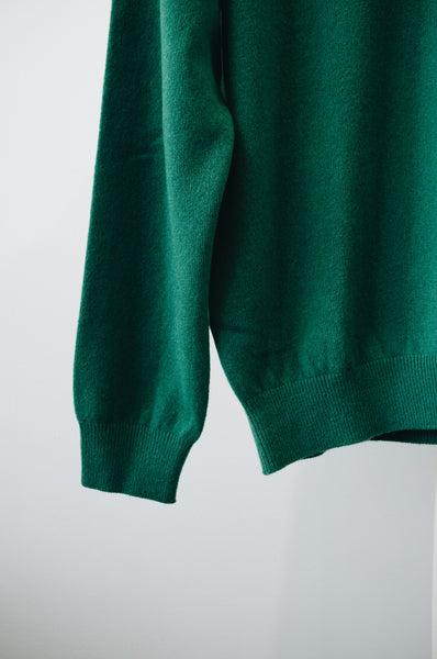 Green 12 Gauge Cashmere Turtleneck Sweater