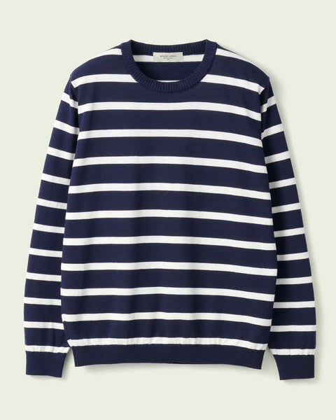 Mooncastle Ice Cotton Border Long Crewneck