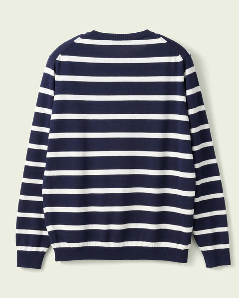 Mooncastle Ice Cotton Border Long Crewneck