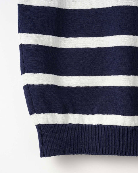 Mooncastle Ice Cotton Border Long Crewneck