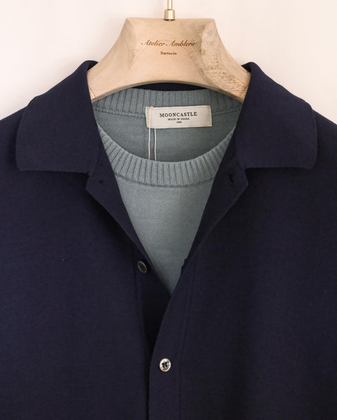 Mooncastle Ice Cotton Short Sleeves Open Collar Shirt Cadigan