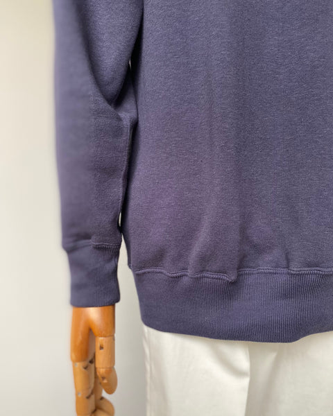 Navy Loop Wheel Garment Dyed Half Zip Sweatshirt