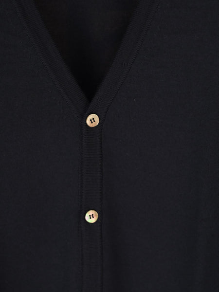 Mooncastle Navy Merino Wool Buttoned Cardigan