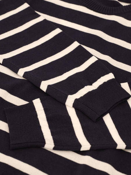 Mooncastle Ice Cotton Border Long Crewneck