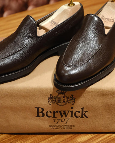 Dark Brown Deer Skin Belgian Loafer with Vibram Gumlite Sole