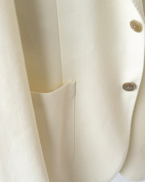 Cream Virgin Wool Flannel Sport Jacket