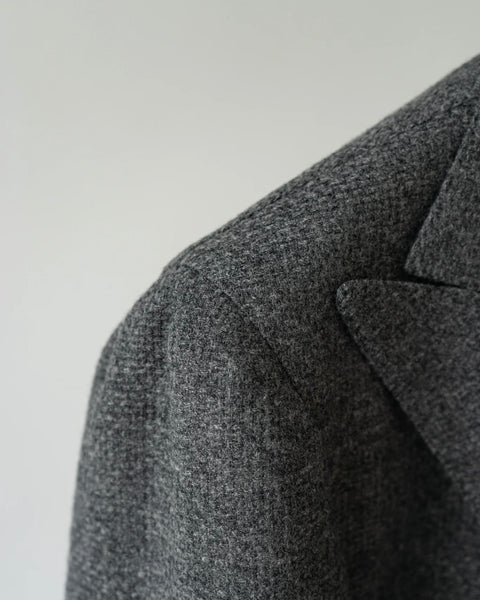 Medium Grey Virgin Wool and Cashmere Double Breasted Sport Jackets