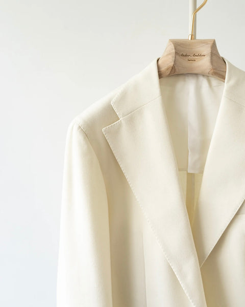 Cream Virgin Wool Flannel Sport Jacket