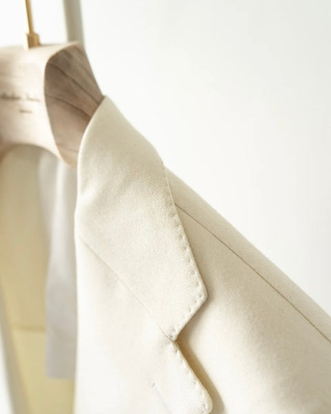 Cream Virgin Wool Flannel Sport Jacket