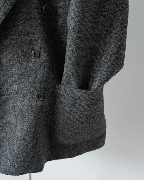 Medium Grey Virgin Wool and Cashmere Double Breasted Sport Jackets