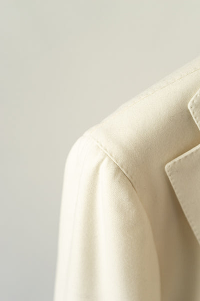 Cream Virgin Wool Flannel Sport Jacket